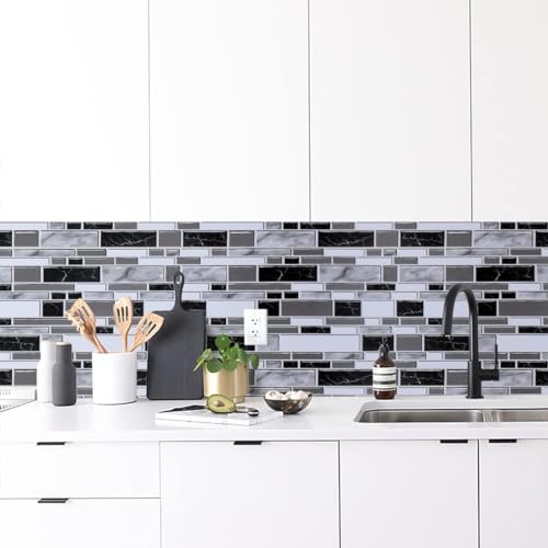 Livebor Peel and Stick Backsplash Wallpaper Kitchen Backsplash Wallpaper 17.7inch x 196.8inch Tile Contact Paper Kitchen Peel and Stick Countertops Waterproof Contact Paper for Bathroom Tile Vinyl - Image 5