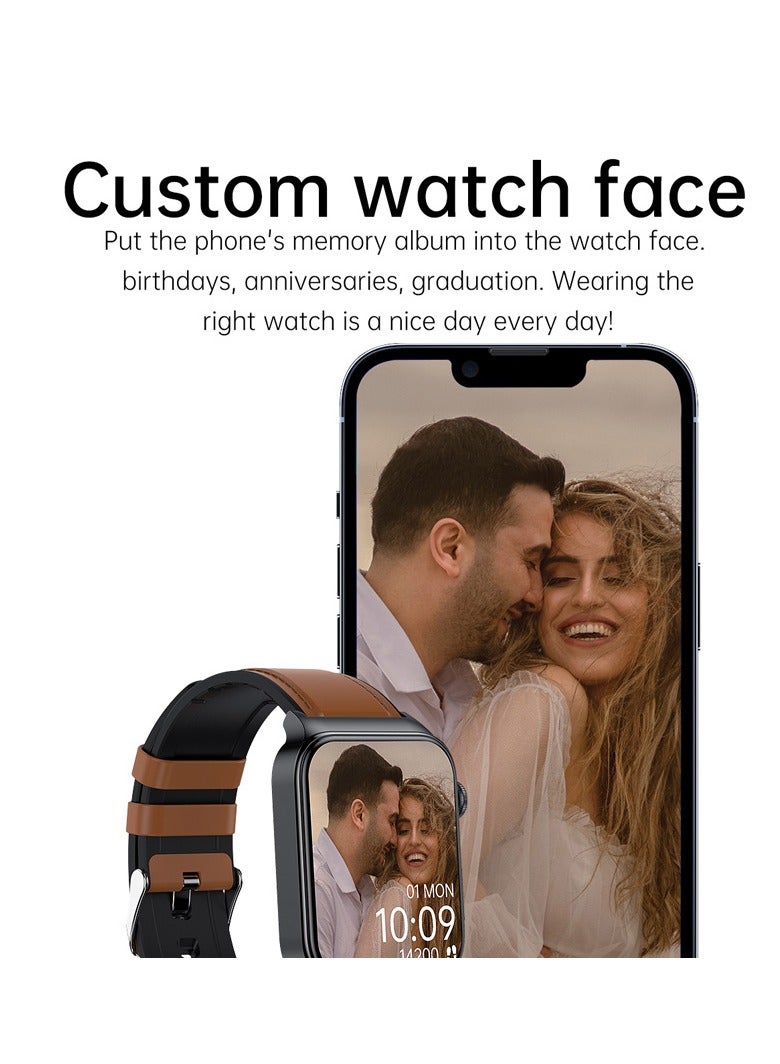 AROAQ Smart Watch, Fitness Tracker With Heart Rate Monitor, Black Silicon ECG Multifunctional Smart Watch, Waterproof Activity Tracker For Android And Ios Phones - Image 2