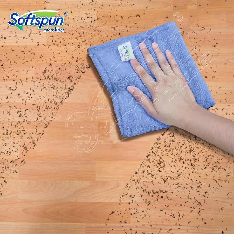 سوفتسبون مناشف تنظيف من الألياف الدقيقة SOFTSPUN، 8 قطع 30x40 سم 280 جرام/متر مربع متعددة الألوان عالية الامتصاص وخالية من الوبر والخطوط، منشفة متعددة الأغراض للمطبخ والسيارة والنوافذ والفولاذ المقاوم للصدأ والأواني الفضية. - Image 4