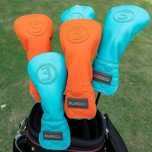 BAIRBRE Golf Club Head Covers, Blue Golf Fariway Wood Covers Hybrid Head Covers 3 Wood Headcover Leather Golf Headcover with Number Tag for Scotty Cameron Odyssey Taylormade Spider All Brand,U - Image 3