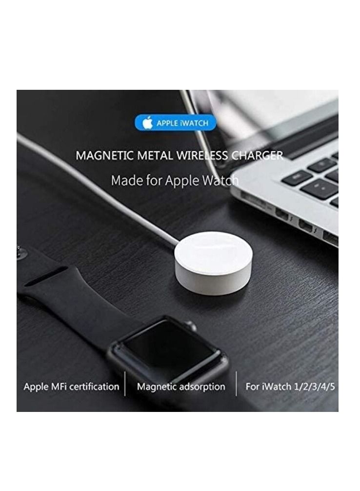 إن تك Ntech Magnetic Wireless Charging Dock Portable Smart USB Watch Charger Cable For Apple iWatch (Series 5/4/3/2) Apple Watch For iPhone - أبيض - Image 3