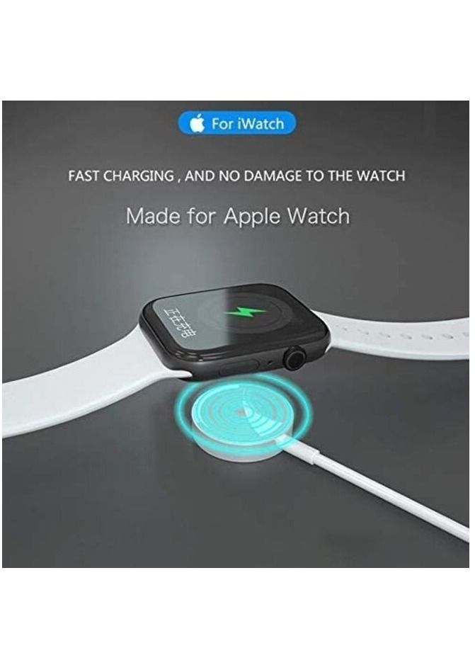 إن تك Ntech Magnetic Wireless Charging Dock Portable Smart USB Watch Charger Cable For Apple iWatch (Series 5/4/3/2) Apple Watch For iPhone - أبيض - Image 5