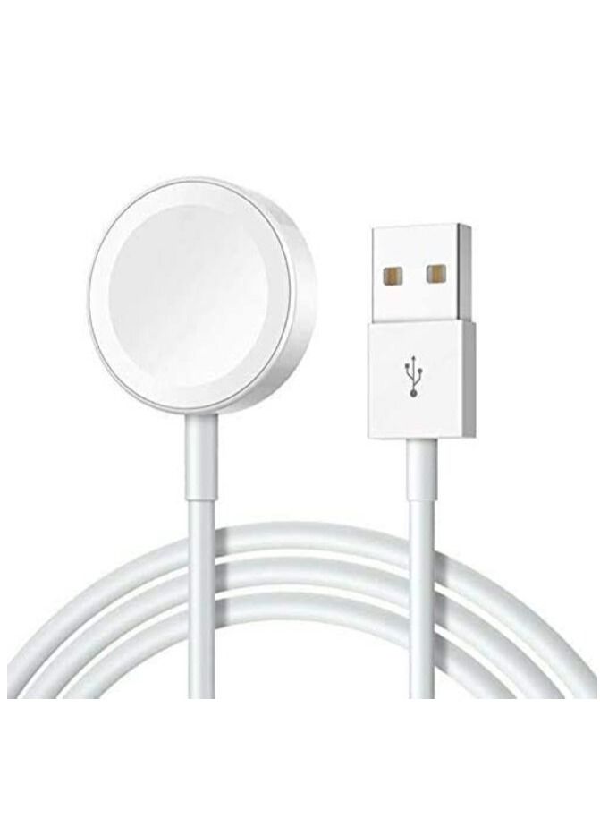 إن تك Ntech Magnetic Wireless Charging Dock Portable Smart USB Watch Charger Cable For Apple iWatch (Series 5/4/3/2) Apple Watch For iPhone - أبيض - Image 1