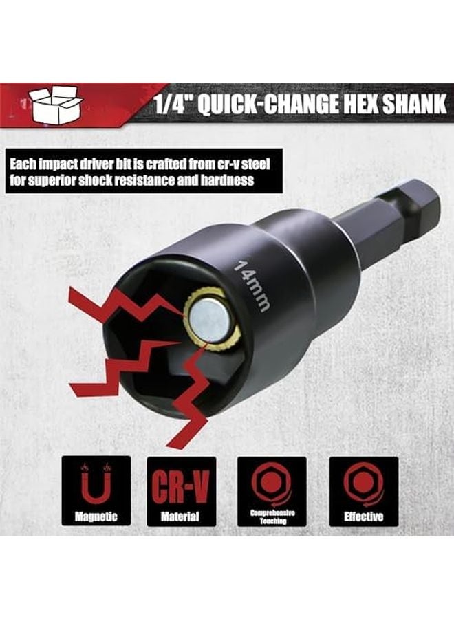 47 Piece Magnetic Nut Driver and Screwdriver Bit Set SAE and Metric 1 4 Inch Hex Shank - Image 5