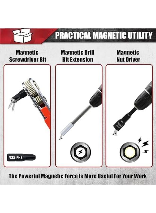 47 Piece Magnetic Nut Driver and Screwdriver Bit Set SAE and Metric 1 4 Inch Hex Shank - Image 4