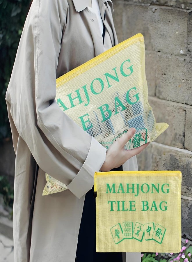 حقيبة قطعتين من بلاط الماهجونغ من FMTYAOIU، حقيبة تخزين الماهجونغ الأمريكي، إكسسوارات هدايا الماهجونغ، حافظة لمجموعة الماهجونغ الأمريكي (الحافظة فقط) (أصفر) - Image 5