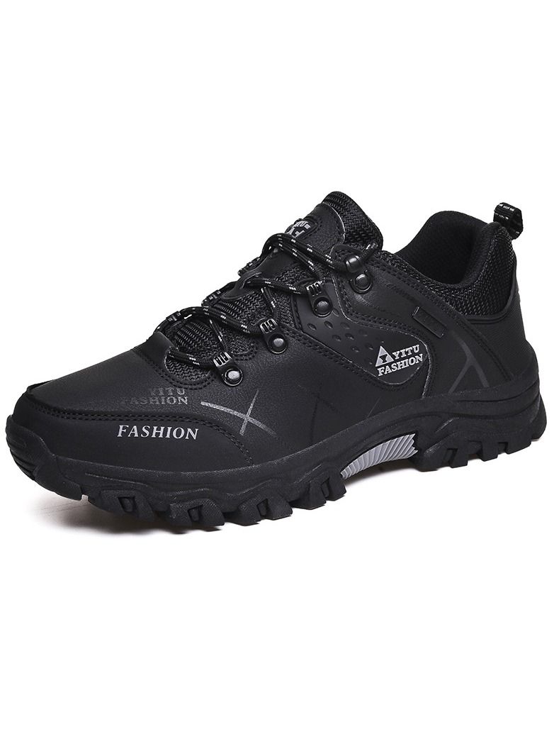 OUTAD Camping Climbing Lace-Up Hiking Shoe Black - Image 1