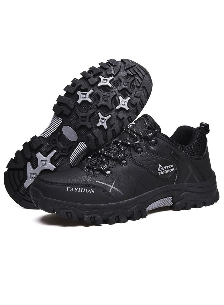 OUTAD Camping Climbing Lace-Up Hiking Shoe Black - Image 4