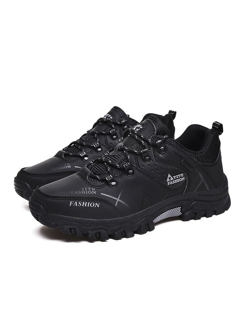 OUTAD Camping Climbing Lace-Up Hiking Shoe Black - Image 3