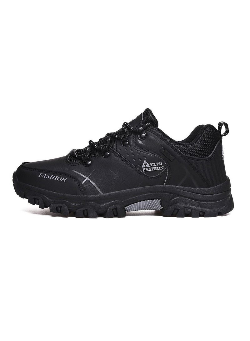 OUTAD Camping Climbing Lace-Up Hiking Shoe Black - Image 2