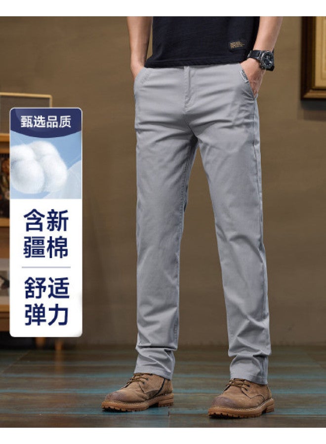 Fapai Soft, Stretchy, And Easy To Care For] Men's Lightweight Casual Pants, Slight Stretch, Solid Color, Versatile, Mid-rise, Simple Youth Straight-leg Long Pants - Image 1