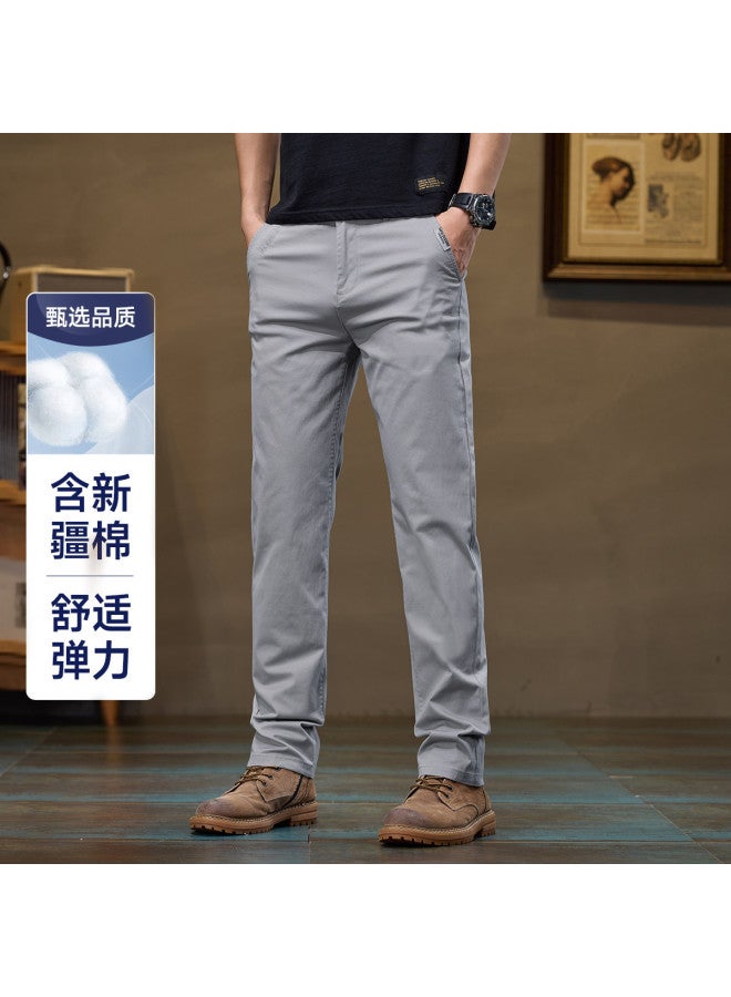Fapai Soft, Stretchy, And Easy To Care For] Men's Lightweight Casual Pants, Slight Stretch, Solid Color, Versatile, Mid-rise, Simple Youth Straight-leg Long Pants - Image 2