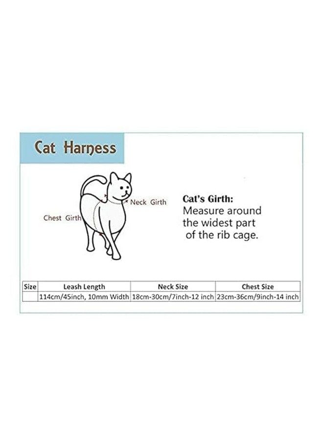 Nylon Harness Strap Printed Collar With Leash And Adjustable Hook Body Harness Set For Cats And Kitten Outdoor Walking & Training (Blue) - Image 2