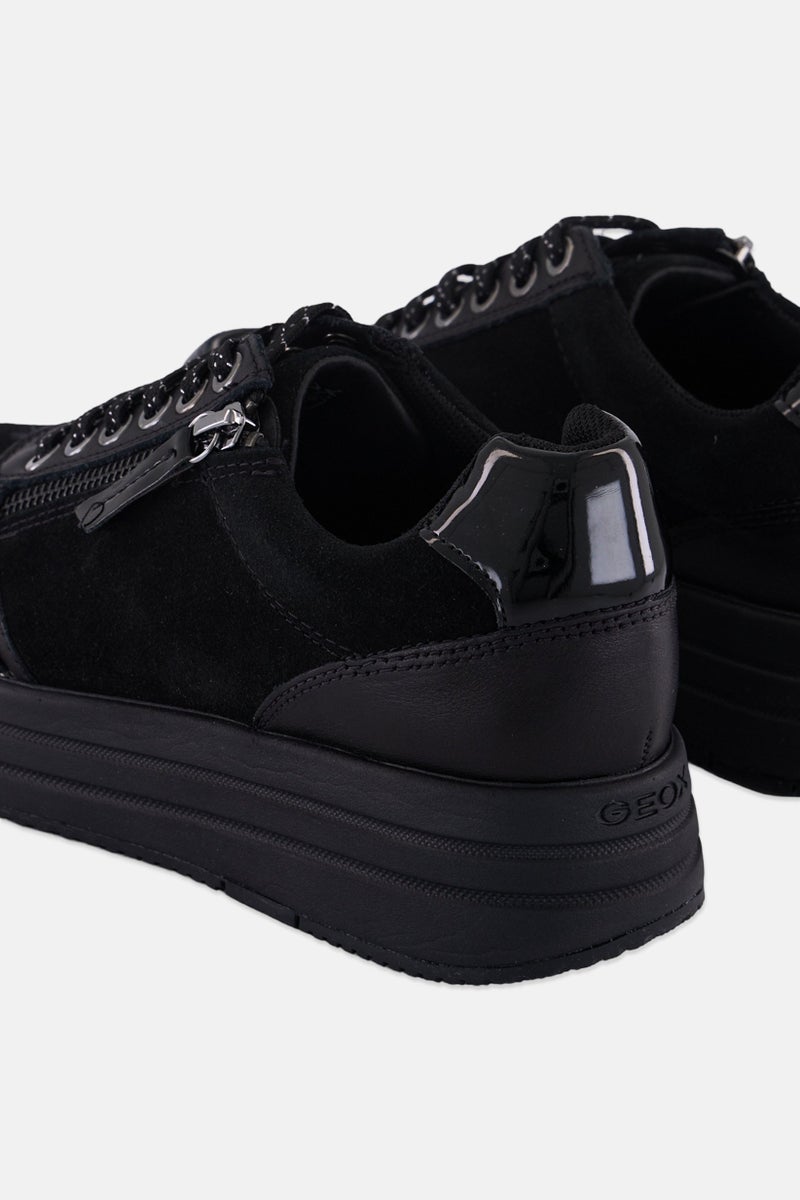 GEOX Women Lace Up Casual Shoes, Black  - Image 2
