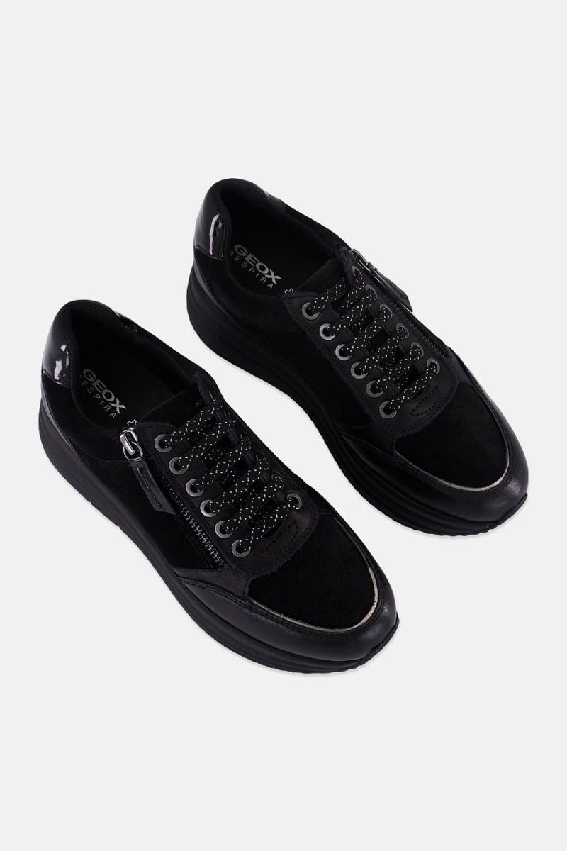 GEOX Women Lace Up Casual Shoes, Black  - Image 4