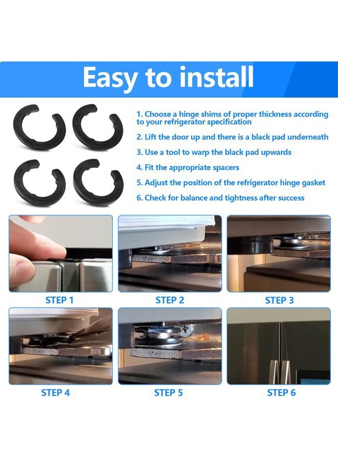 ALOCS DA99-04158A Hinge Shim Refrigerator Door Height Adjustment Kits, for Samsung 3282540, DA60-00314C, PS6448337 AP5668209 Refrigerator Door Shims Replacement Parts, 4 Pieces of Different Thickness - Image 5