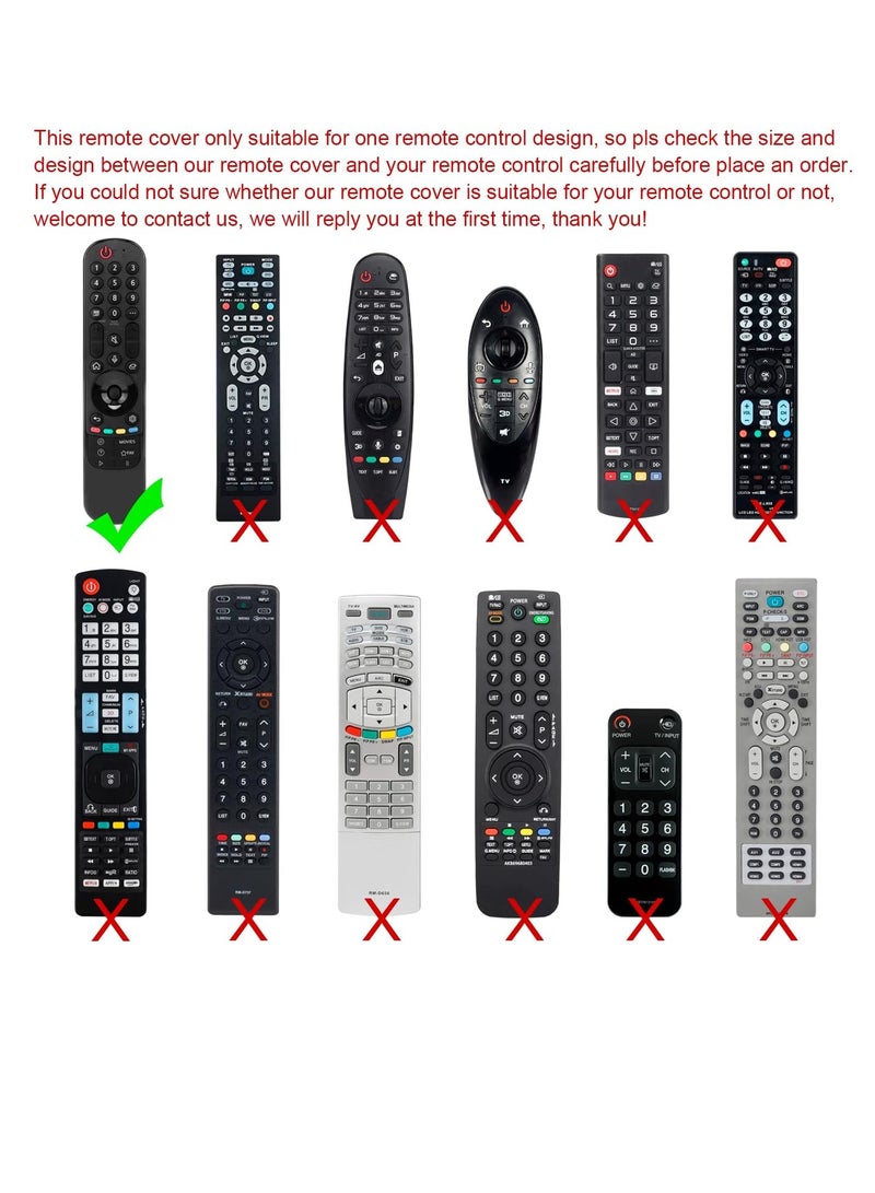 MJZ Protective Silicone Case for LG Smart TV Remote Control AN-MR21 MR21N MR21GC MR22GA MR23GA MR24GA for LG OLED TV Magic Remote and MR21GA Remote Cover Shockproof, Washable and Skin-Friendly Cover (Black) - Image 2