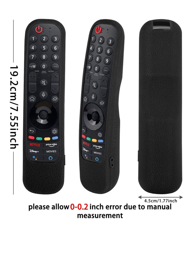 MJZ Protective Silicone Case for LG Smart TV Remote Control AN-MR21 MR21N MR21GC MR22GA MR23GA MR24GA for LG OLED TV Magic Remote and MR21GA Remote Cover Shockproof, Washable and Skin-Friendly Cover (Black) - Image 4