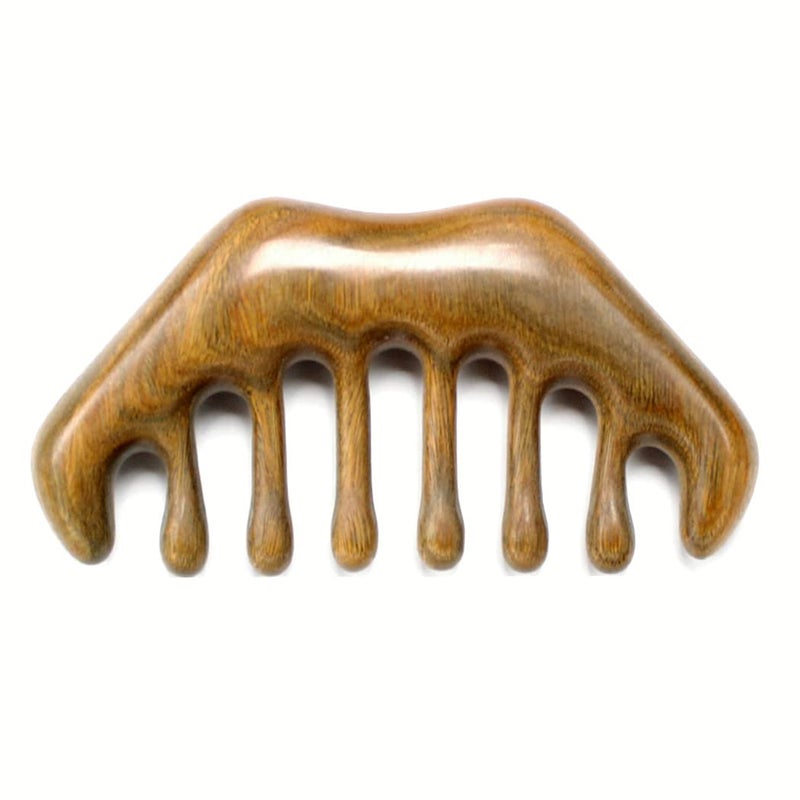 Agoder Sandalwood Wide Tooth Scraping Scalp and Acupoint Massage Comb by No Static Handheld Tool for Head Caring Relaxation - Image 1