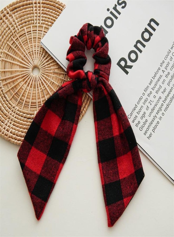 BBTDIN Christmas Plaid Hair Scrunchies Bow Checkered Plaid Hair Tie Rope Christmas Buffalo Plaid Hair Scrunchy BHC60 (B3-Green Red) - Image 2