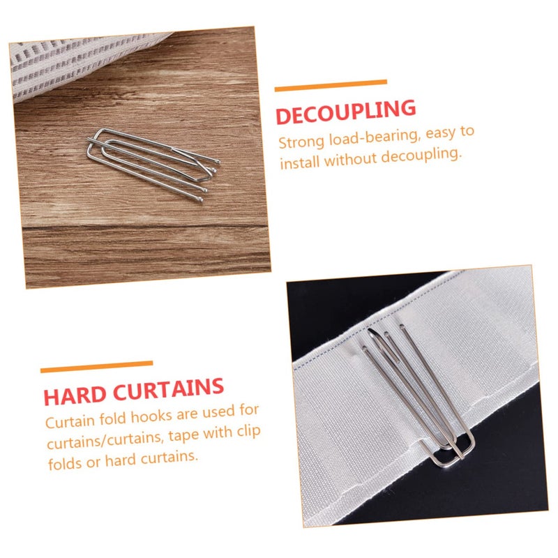 Stainless Steel Shower Curtain Hooks Rustproof Four Claw Design for Tape Pleat Drapery Bathroom - Image 4