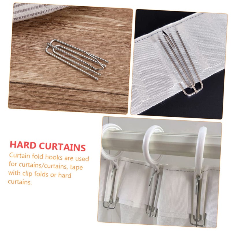 Stainless Steel Shower Curtain Hooks Rustproof Four Claw Design for Tape Pleat Drapery Bathroom - Image 5