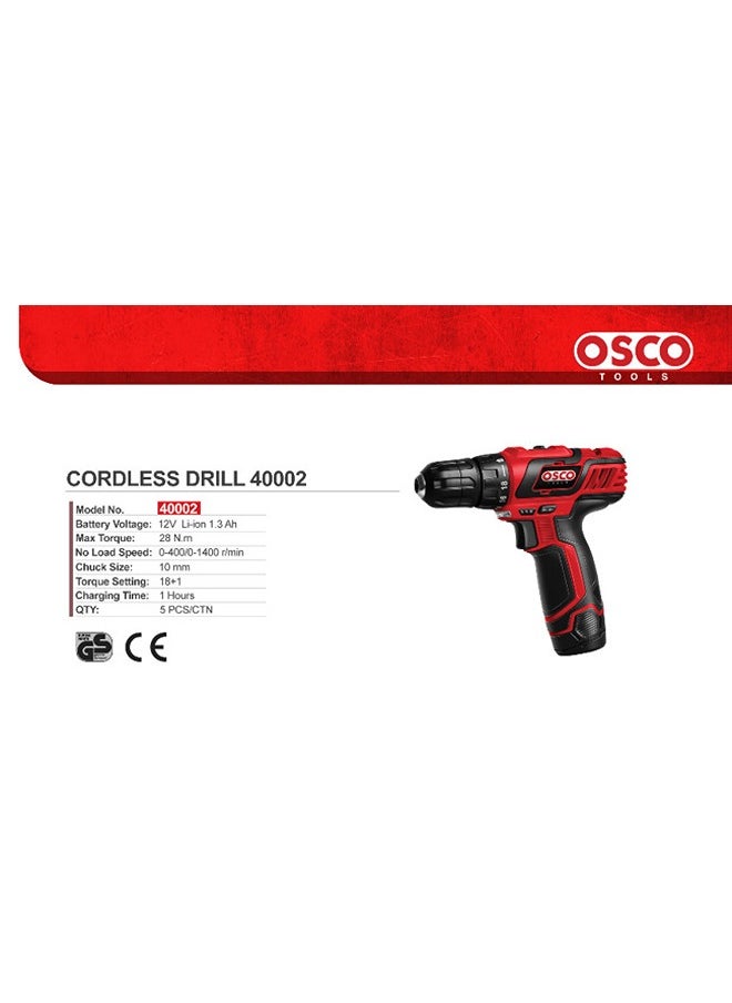 OSCO Osco Li-Ion Cordless Drill 12 Volt 1.3 Amp -One Battery  - Image 3