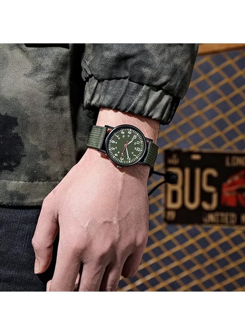 Mens Watches,Men's Water Resistant Watch,Luminous Sport Nylon Band Analogue Quartz Wrist Watches for Men - Image 2