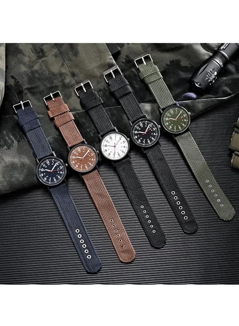 Mens Watches,Men's Water Resistant Watch,Luminous Sport Nylon Band Analogue Quartz Wrist Watches for Men - Image 5