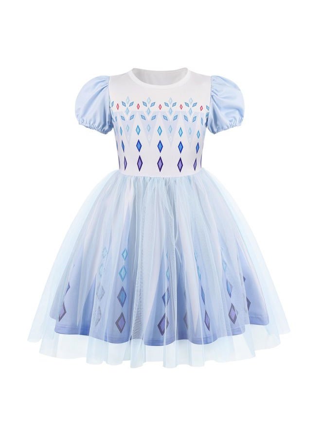 Benylion Princess Dress for Girls Halloween Cosplay Outfits Princess Costume Birthday Gift Fancy Party Dress, White, 5-6 years - Image 1