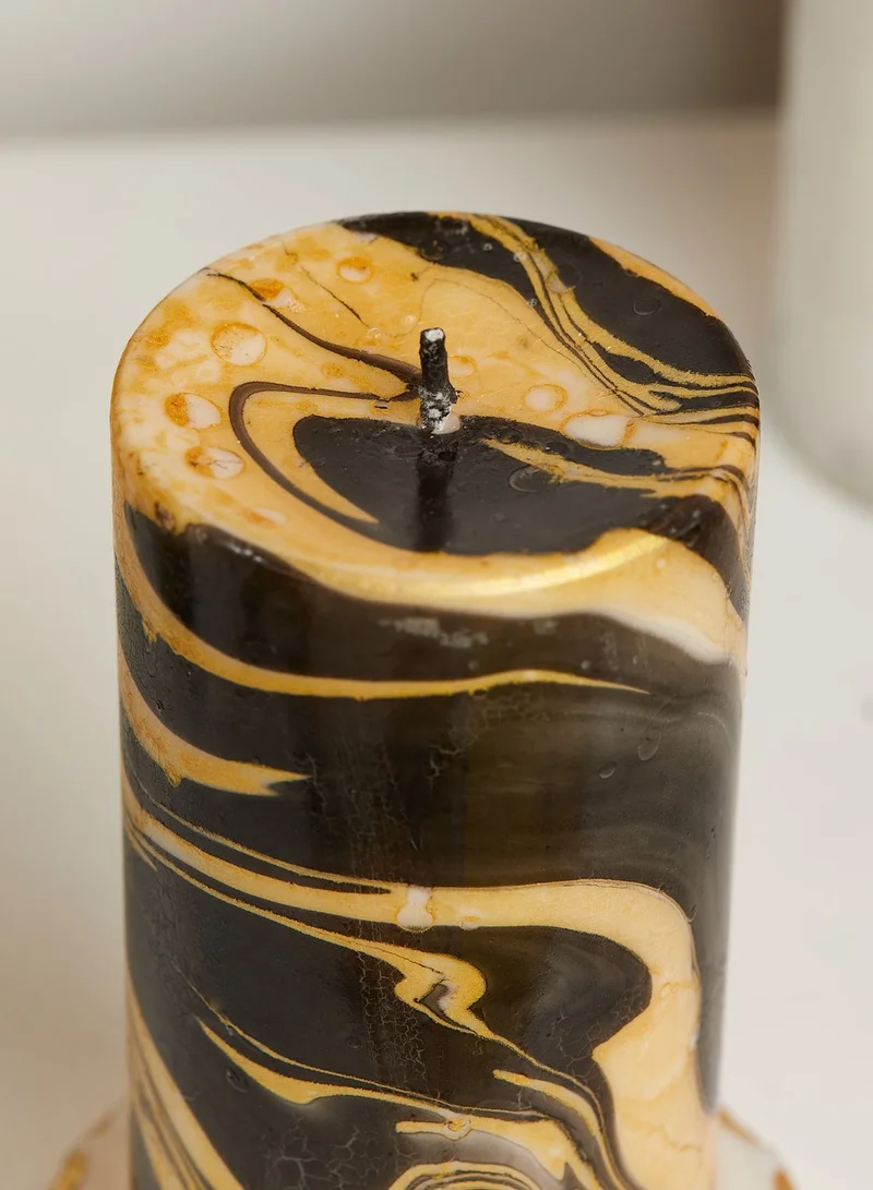 Flamingo Candles Goldrush Marble Pillar Candle
