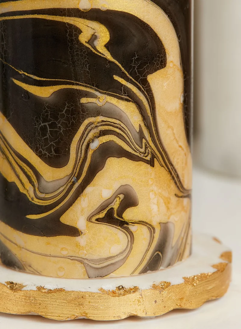 Flamingo Candles Goldrush Marble Pillar Candle