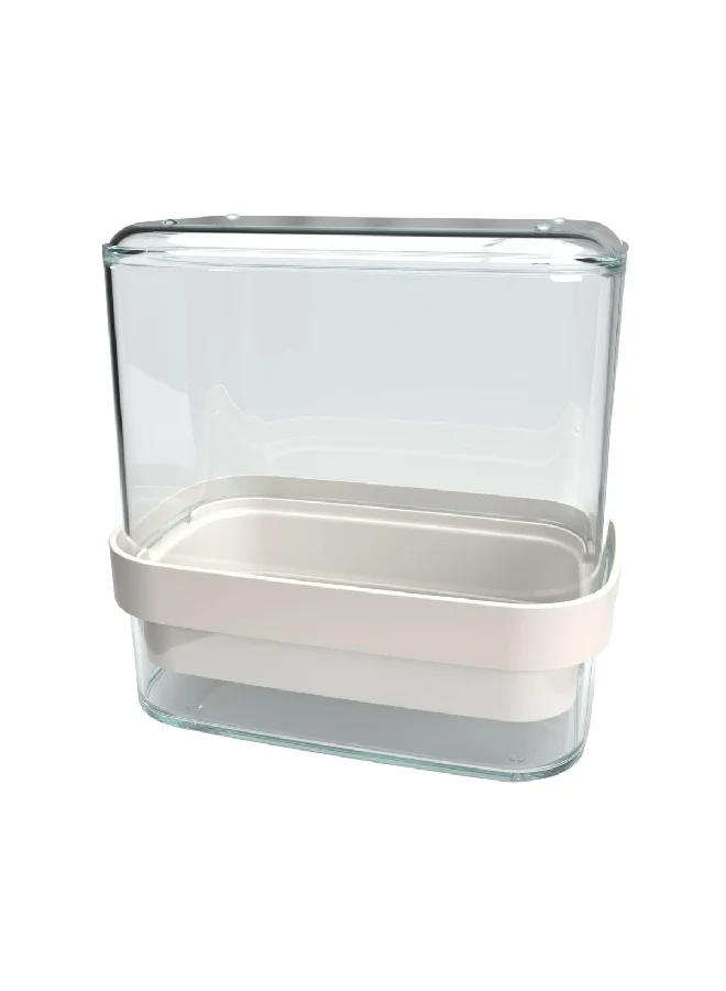 Felli BPA-Free Refrigerator Safe Tender Covered Sprouting Tray Clear and White 6.2 x 6.1 x 3.8 Inch NVTGPK06-09130