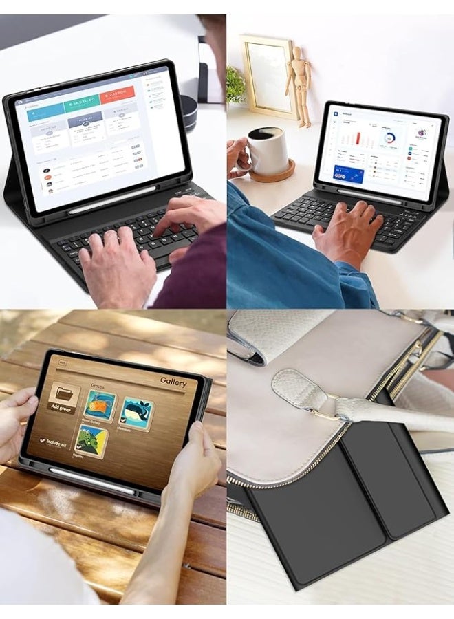 ليناكز الأصلي حافظة لوحة مفاتيح لجهاز Galaxy Tab A9 Plus، لوحة مفاتيح Bluetooth قابلة للفصل (بتخطيط QWERTY)، لون أسود - Image 3