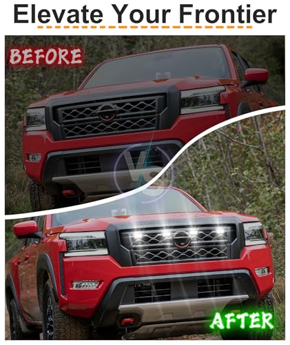 SDPVorn LED Grille Lights for Nissan Frontier 2022 2023 2024 Accessories 3rd Gen, Direct-Snap Frontier Front Grille Marker Lights Only Fits PRO 4X X S SV SL (White) - Image 3