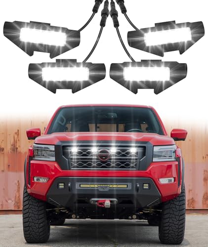 SDPVorn LED Grille Lights for Nissan Frontier 2022 2023 2024 Accessories 3rd Gen, Direct-Snap Frontier Front Grille Marker Lights Only Fits PRO 4X X S SV SL (White) - Image 1