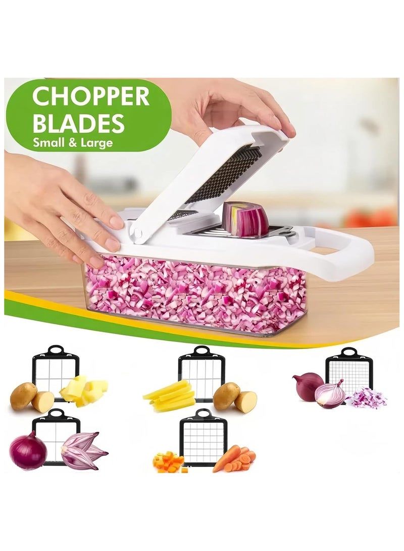 22-in-1 Vegetable Chopper with Container – Multi-Functional Mandoline Slicer and Dicer with 11 Blades, Onion Chopper, Vegetable Slicer for Potatoes, Tomatoes, Cucumbers, and Carrots  - Image 2