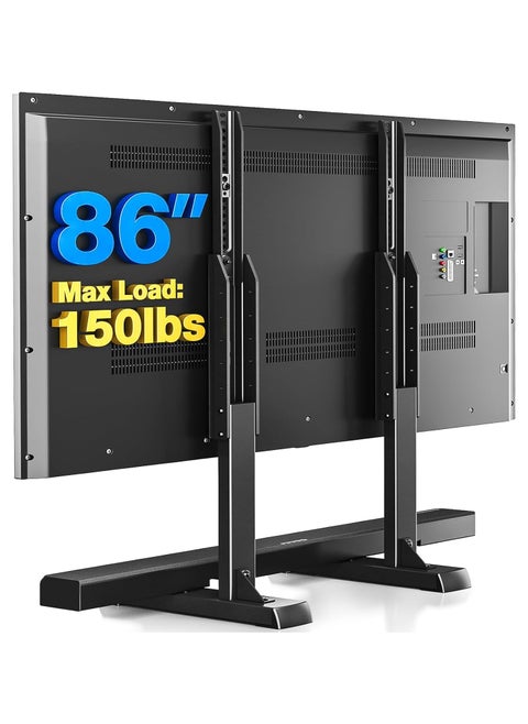 Tabletop TV Stand with Height Adjustable TV Legs, TV Stands Base with Cable Management for Most 37 to 86 Inch Flat or Curved TVs, Steel TV Feet Holds up to 150 lbs, Max VESA 800x600mm, Black