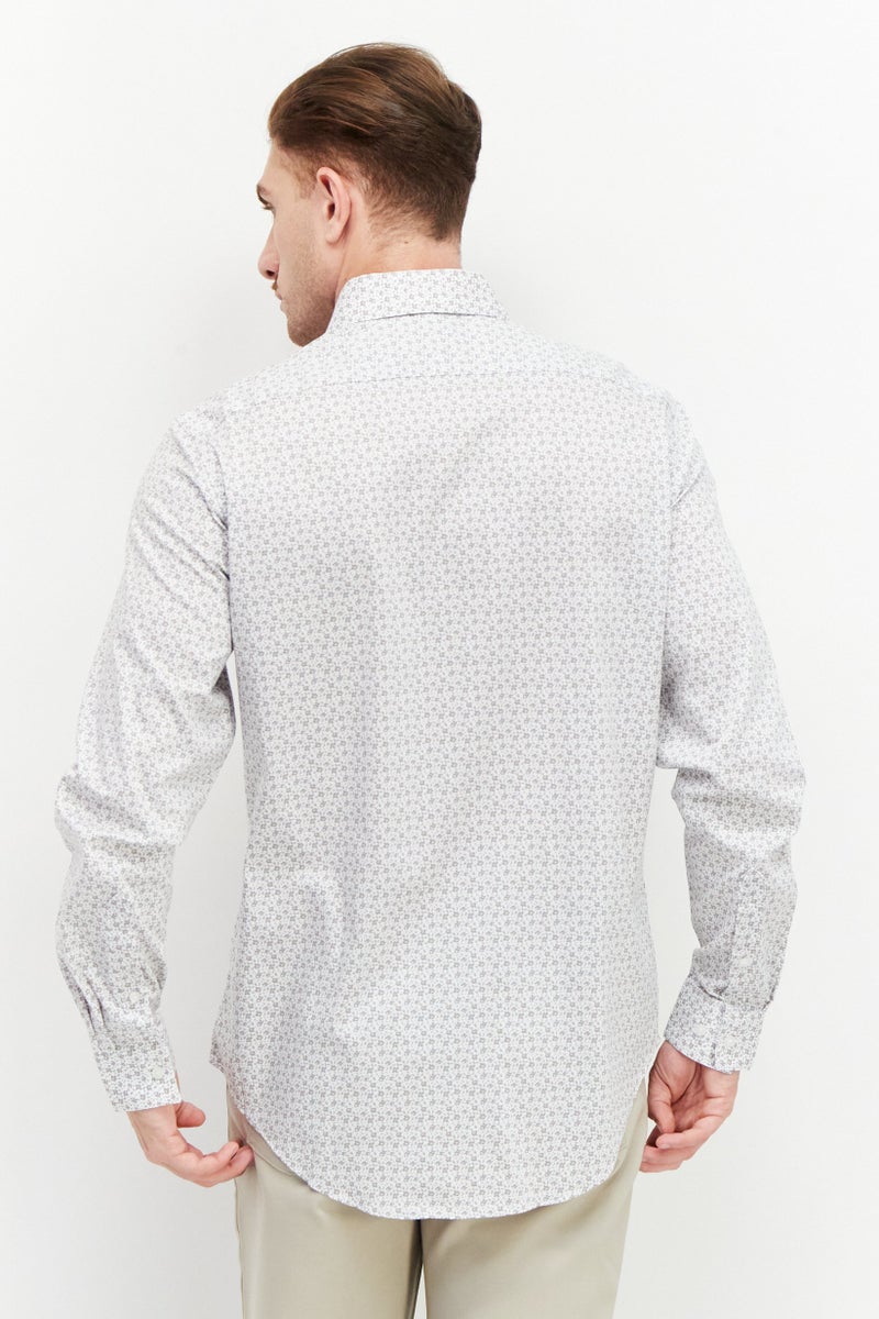 Van Heusen Men Slim Fit Long Sleeve Floral Pattern Dress Shirt, Multicolor - Image 4