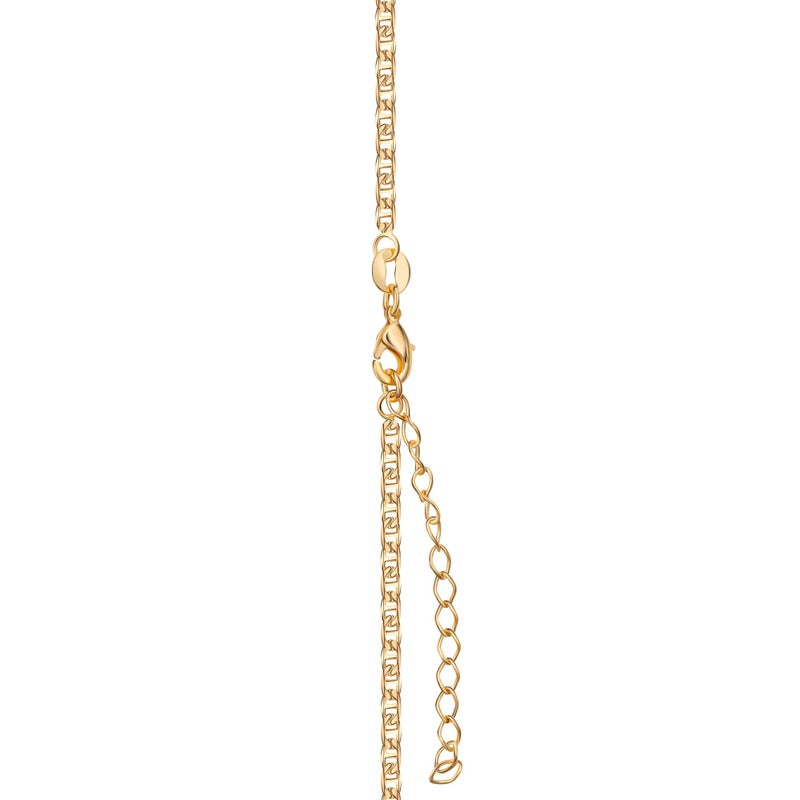 Barzel 18K Gold Plated Initial Necklace with Diamond Cut Initial,18" Chain with 2" Extension, Waterproof, High Polish Finish, Made in Brazil (D) - Image 4