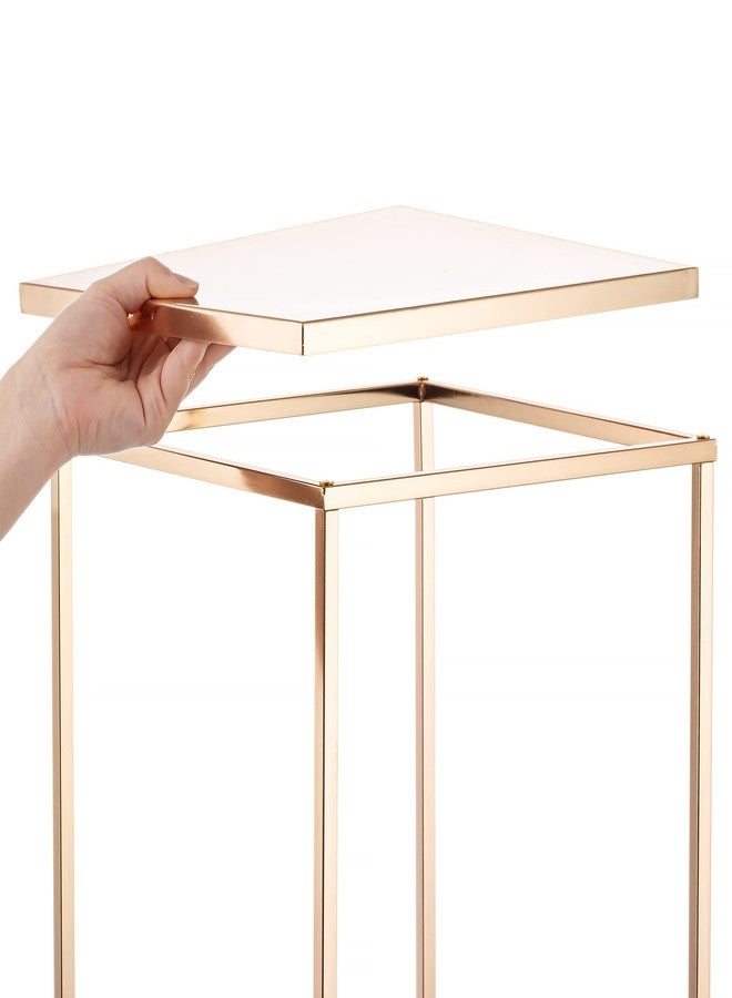 Inweder Gold Stand Wedding Centerpieces for Tables - 39.4in Tall Vases for Centerpieces, 2 Pcs Metal Column Flower Stand, Rectangular Flower Display Rack, Wedding Decorations for Tables, Party, Events, Home - Image 5