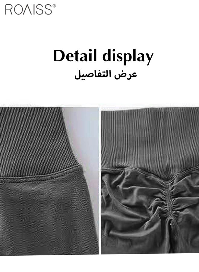 roaiss سراويل لياقة بدنية مرنة عالية الخصر للنساء، سراويل يوجا ضيقة مريحة ومسامية - Image 1