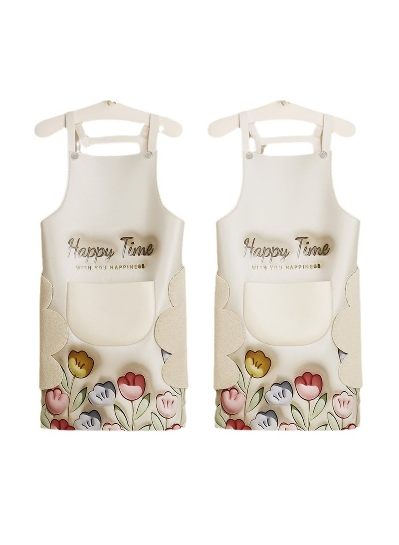 عام فانيلة حمام مطبخ قماشي، كمامة، ملابس نظافة للتوظيف، مقاومة للماء والزيت للطهي، ممسحة اليد، توليب رسوم متحركة فانيلة. - Image 1