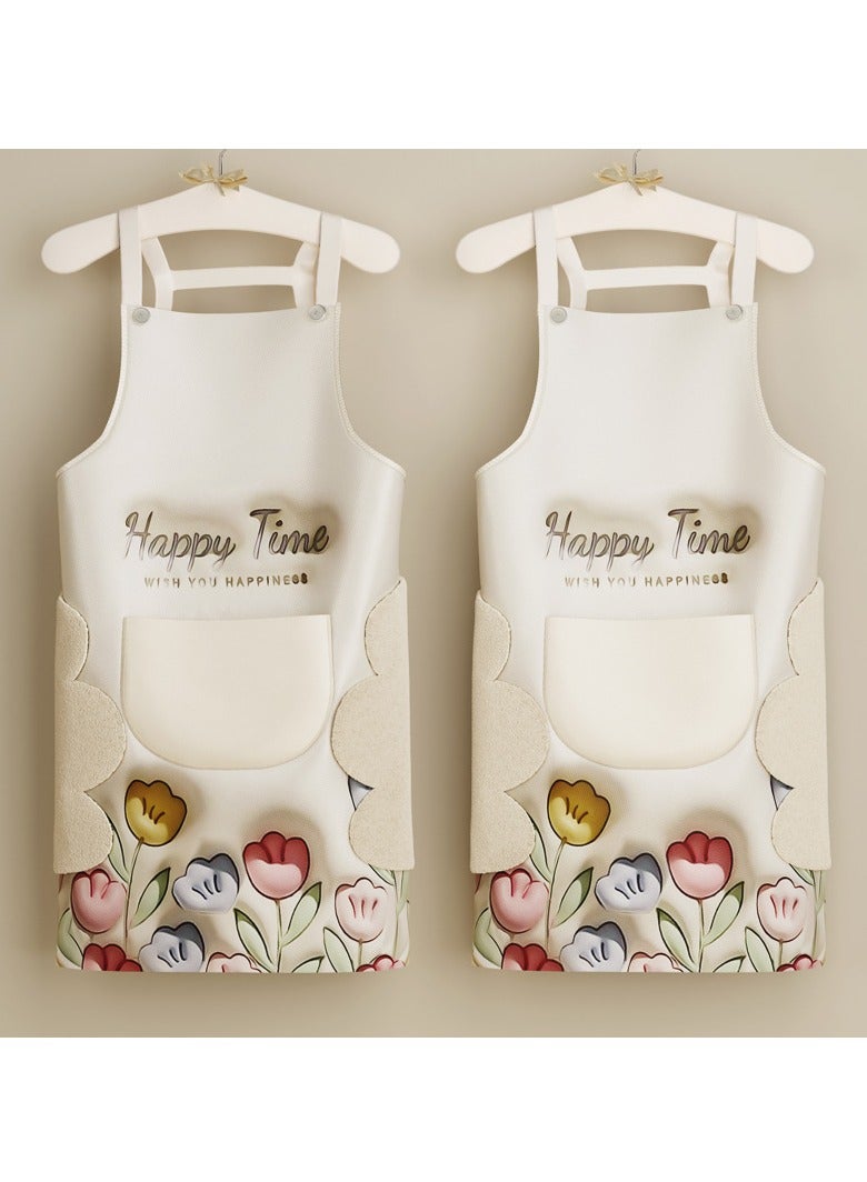 عام فانيلة حمام مطبخ قماشي، كمامة، ملابس نظافة للتوظيف، مقاومة للماء والزيت للطهي، ممسحة اليد، توليب رسوم متحركة فانيلة. - Image 2