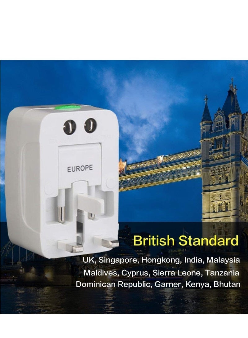 USB Adapter Plug World Power Charge Smart Phones, Smart Watches, COMPATABLE Laptop Camera Surge/Spike Tablet All Over The World - for International Europe White. - Image 3