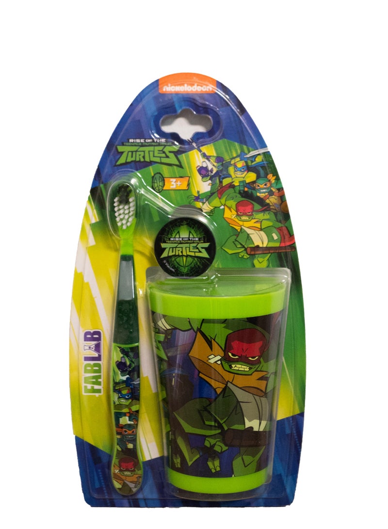 فاب لاب فرشاة أسنان FABLAB سلاحف النينجا مع كوب - Image 1