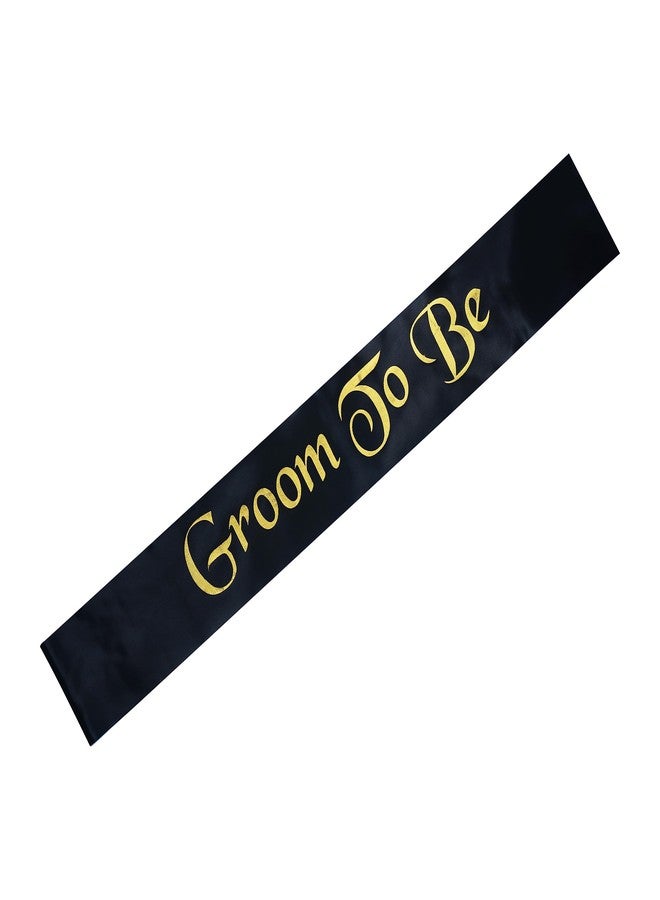 Decofy 2Pc Groom to Be Black Sash King Crown Set for Boys & Men | Bachelor Party Decoration Groom Accessories | Wedding Celebration Dress Up Costume Sash with Crown | Gift Set Wedding Props Decoration - Image 3