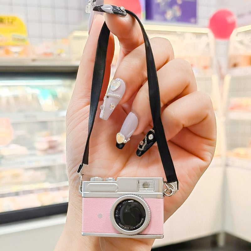 Cotton Doll Outfit With Flashing Sound-Making Shoulder Strap, Retro Mini Slr Camera Keychain With Light And Sound, - Image 1