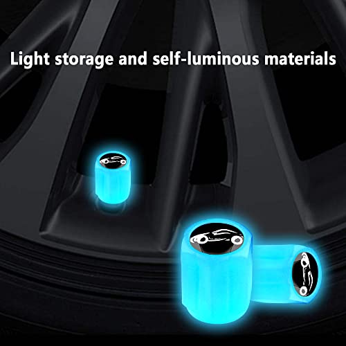 Aokdom 16PCS Fluorescent Tire Valve Stem Caps,Luminous Auto Wheel Air Valve Cap,Universal Decoration Accessories for Car/SUV/Bicycle/Trucks/Motorcycles,Cool Car Gifts (Car/Blue-16pcs) - Image 4