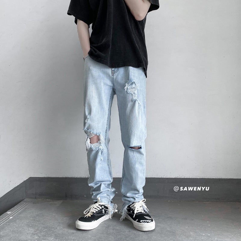 Unisex Classic Denim Jeans Loose Fit Daily Outdoor Wear - Image 1